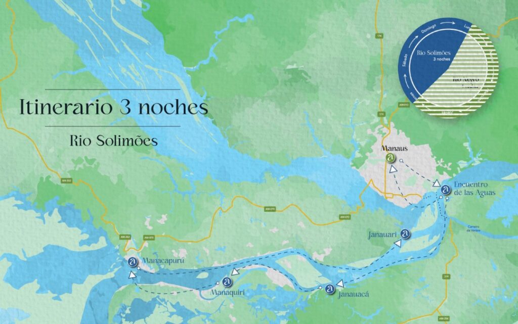 Navigation Map | Itinerary 4 Days | Grand Amazon Expedition